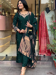 Premium Roman Silk Embroidery Suit for Women with Stylish Jacquard Dupatta