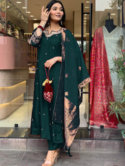 Premium Roman Silk Embroidery Suit for Women with Stylish Jacquard Dupatta