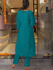 Silk Embroidered Salwar Suit with Jacquard Dupatta - Festive & Party Wear