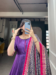 royal purple Anarkali gown