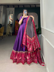royal purple Anarkali gown