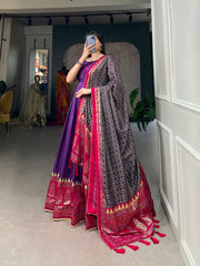 royal purple Anarkali gown