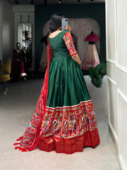 Women's Heavy Silk patola and Digital Print Gown