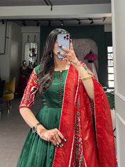 Women's Heavy Silk patola and Digital Print Gown