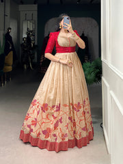 Maroon Color Silk Printed Gown With koti