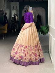 Palette Green Silk Gown with Captivating Prints