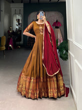 Rust Brown Cotton Anarkali Gown