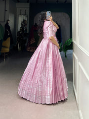 Kanjivaram Silk Party Gown With Weaving & Zari Work