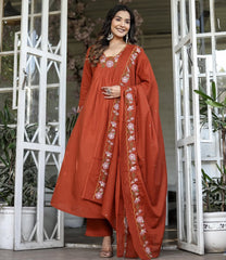 Trendy Kurta Pant Dupatta Set With Embrodary For Women