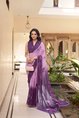 Purple Color Weightless Marble Saree