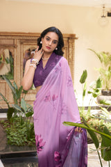 Purple Color Weightless Marble Saree
