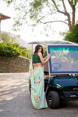 Amazing Light Pista Color Saree