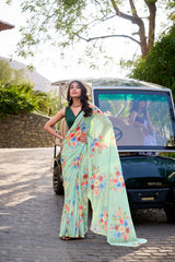 Amazing Light Pista Color Saree