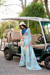 Amazing Sky blue Color Saree