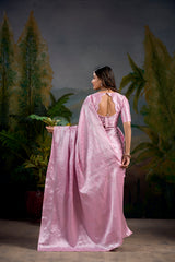Baby Pink Timeless Kanjivaram Saree with Exquisite Zari Weaving