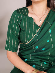 Green Pure Viscose Chanderi Sequins Viscose Saree