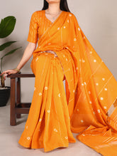 Mustard Elegant Viscose Chanderi Saree