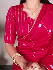 Pink Elegant Viscose Chanderi Saree