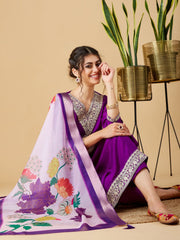 Women Embroidered Viscose Rayon Blend kurta set