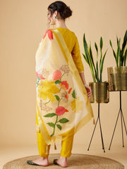 Women Embroidered Straight Kurta & Pants with Dupatta