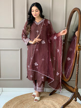 Elegant Maroon Chikankari Embroidered Kurta Set with Dupatta