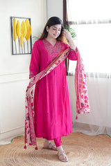 Women Embroidery A-Line Kurta Set