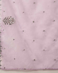 Lavender Bitaliyan Zari Sequence Gota Work Embroidered A Line Kurta With Pant and Dupatta