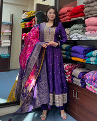 Luxurious Purple Traditional Indian Ethnic Wear