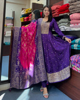 Luxurious Purple Traditional Indian Ethnic Wear