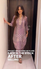 Elegant Pocket Wale Cord Sets