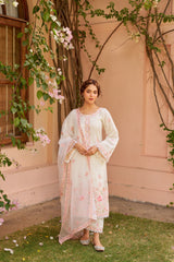 Ivory Garden β Embroidered Pastel Kurta Set