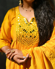 Golden Glow – Hand Embroidered Ethnic Ensemble