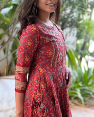 Regal Red – Floral Embroidered Traditional Suit Set