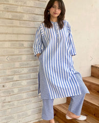 Blue Breeze Cotton Kurta Set