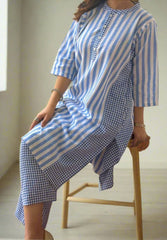 Blue Breeze Cotton Kurta Set