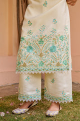 Ivory Garden β Embroidered Pastel Kurta Set