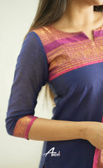 Stunning Navy Blue Kurta Set with Rich Gold Embroidery