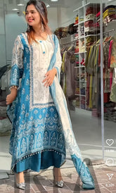 DIGITAL PRINTED A-LINE KURTA - PLAZZO WITH DUPATTA