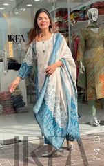 DIGITAL PRINTED A-LINE KURTA - PLAZZO WITH DUPATTA