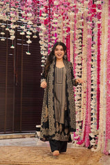 "Elegant Black Embroidered Lawn Suit – Festive Collection"