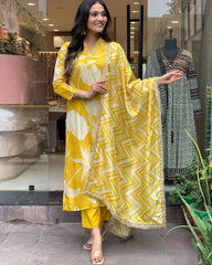 Bright & Beautiful Yellow Traditional Suit