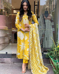 Bright & Beautiful Yellow Traditional Suit