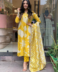 Bright & Beautiful Yellow Traditional Suit
