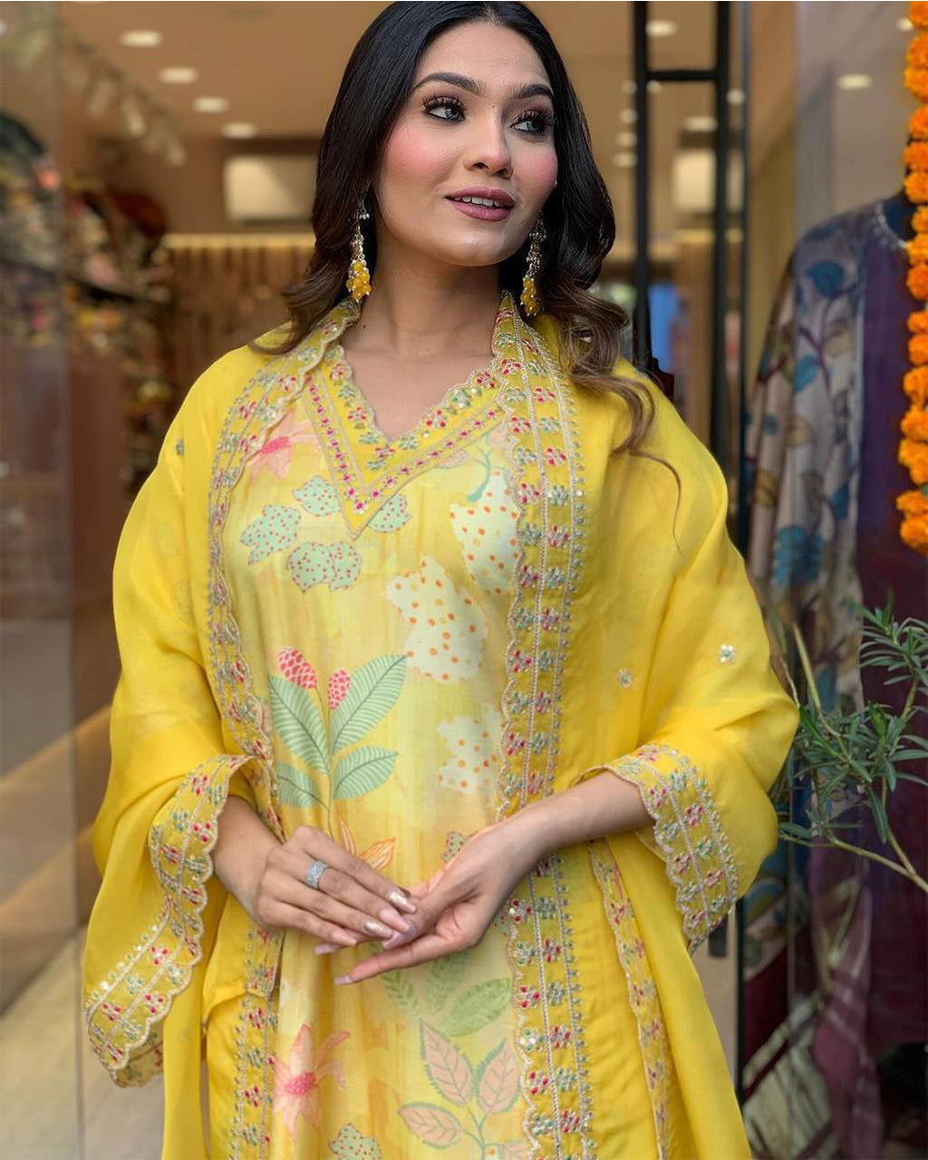 Radiant Yellow Ethnic Suit with Dupatta