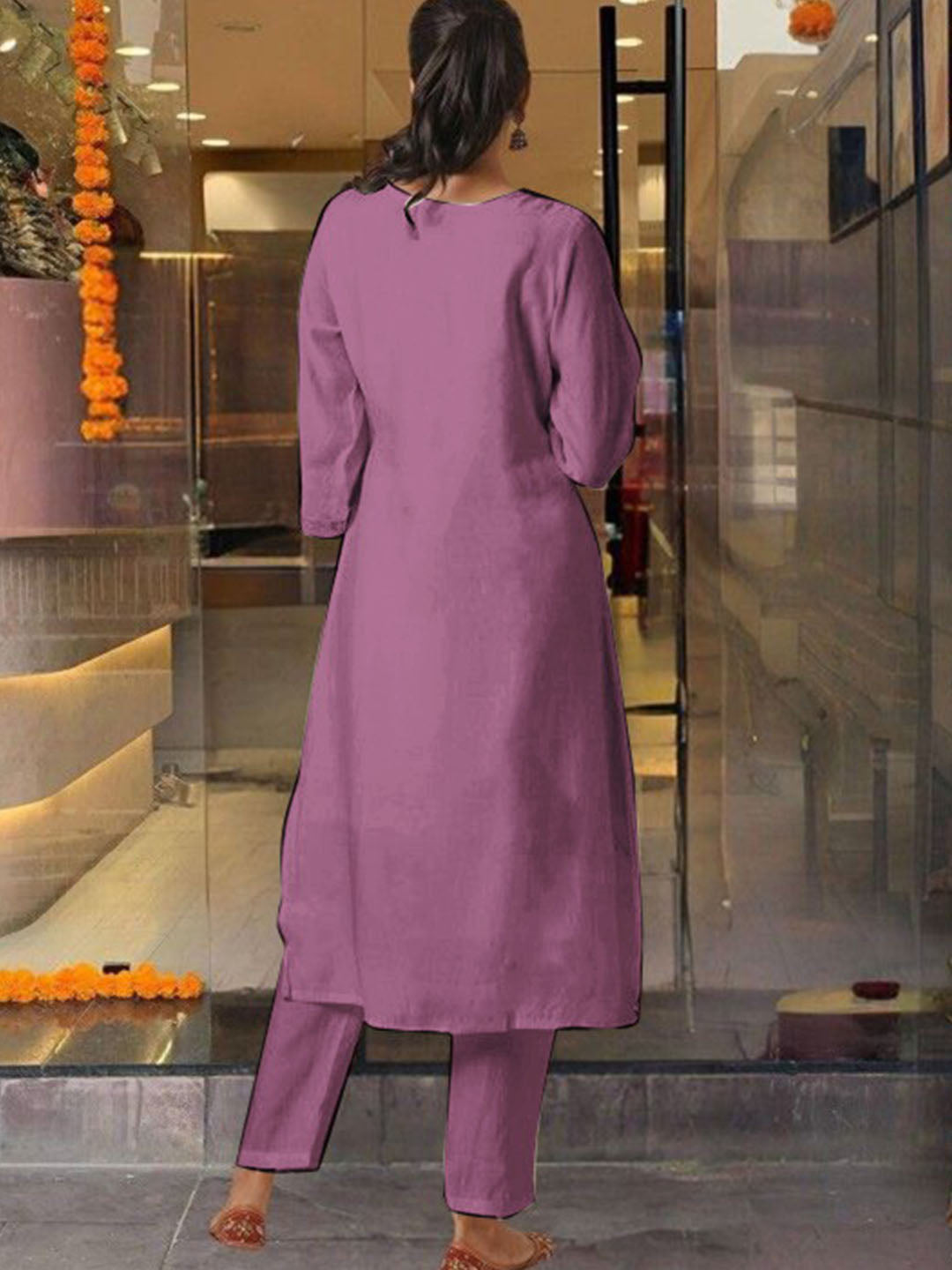 Women Embroidered Straight Kurta Set with Dupatta