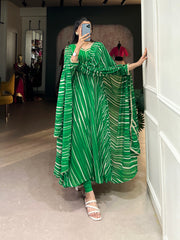 Women's Georgette With Leheriya Printed Gown