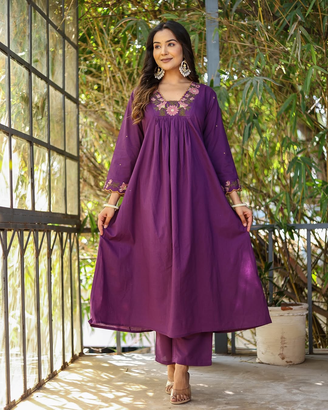 Women Embroidered A-Line Kurta Set with Dupatta