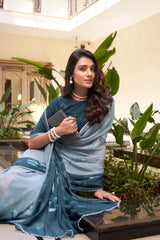 Floral Gotta Patti Georgette Tussar Saree
