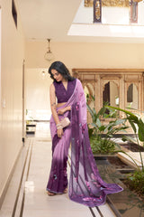 Purple Color Weightless Marble Saree