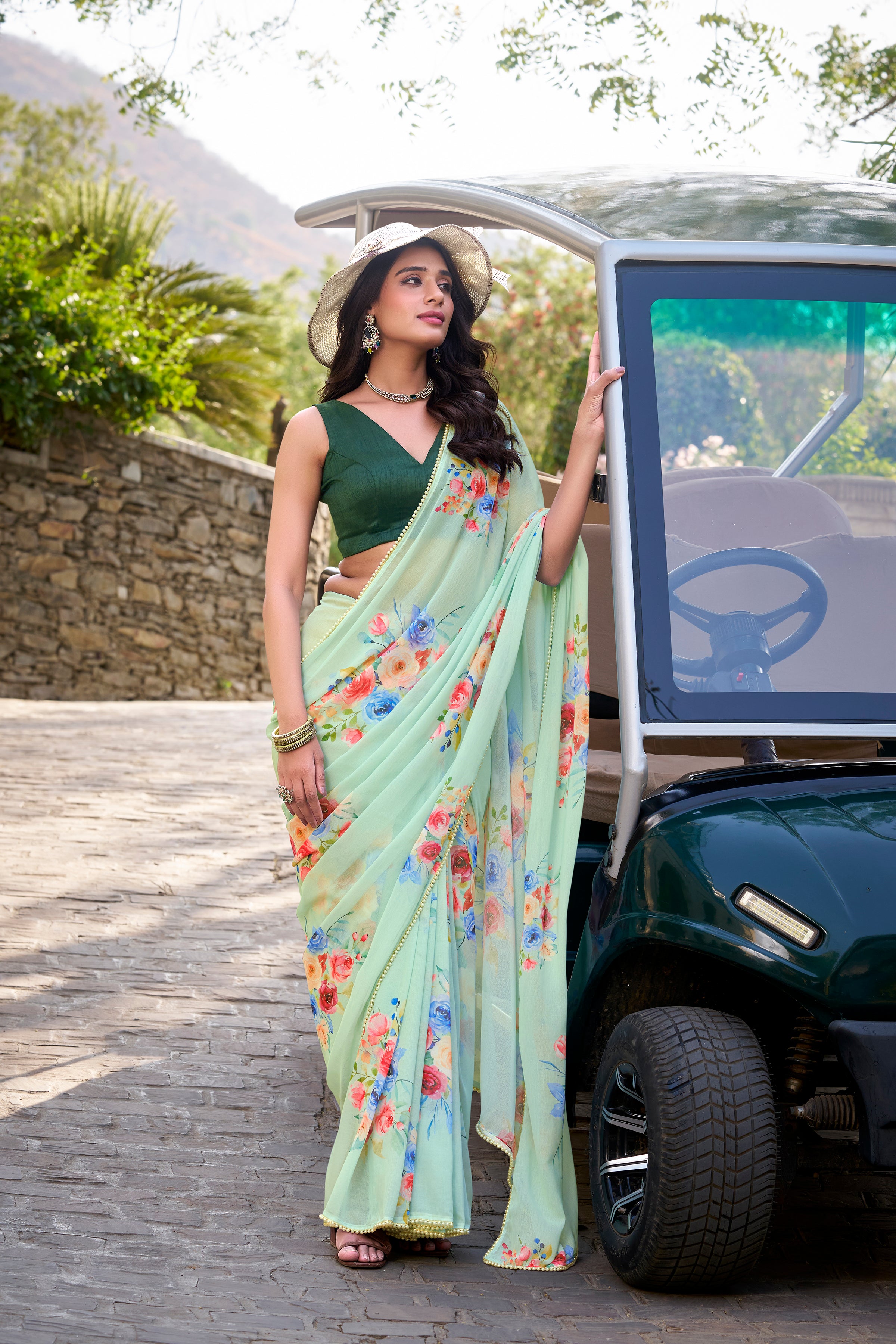 Amazing Light Pista Color Saree